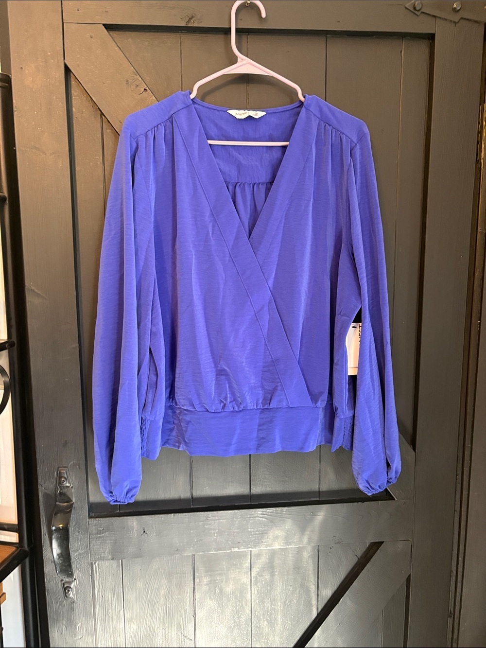 Nine West Cobalt Blue Surplice Blouse